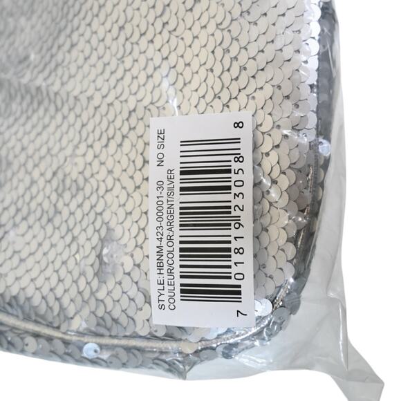 Nicole Miller Silver Sequin Adjustable Strap Shoulder Handbag NEW - Picture 7 of 7